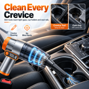Crevice nozzle cleaning a car centre console