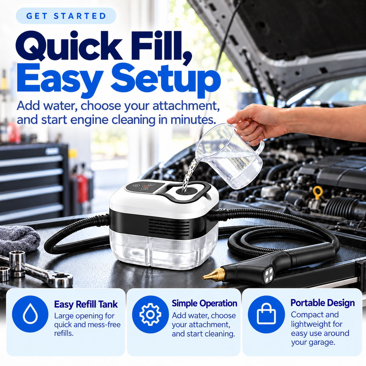 High-Pressure Car Steam Cleaner